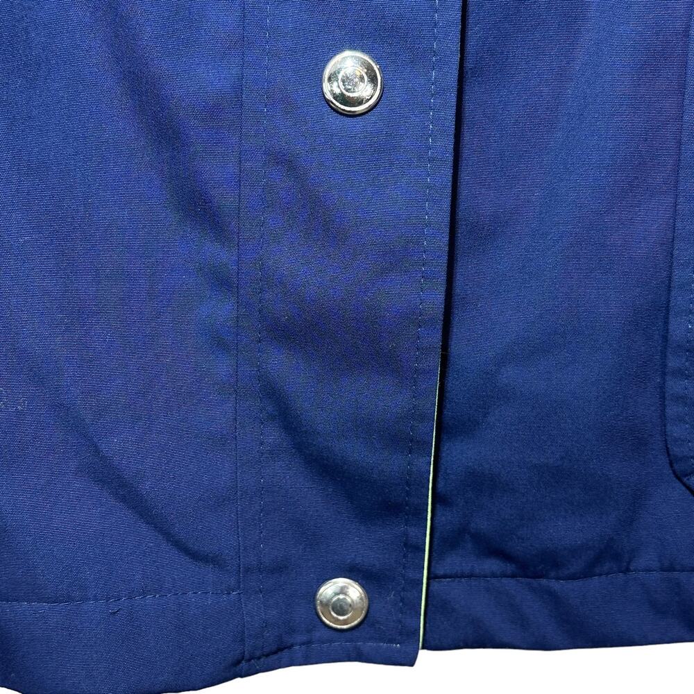 Mackintosh New England Rain Jacket Navy Lime Green Preppy Women Medium Pockets - Picture 5 of 10